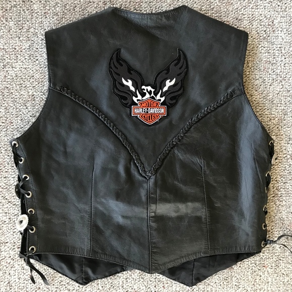 Harley-Davidson Other - Harley Davidson Black Leather Motorcycle Vest L